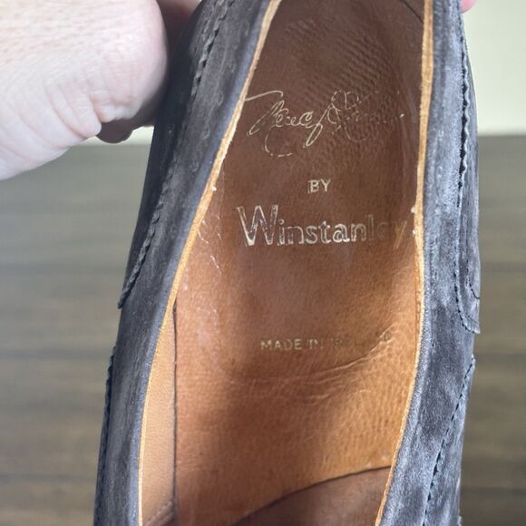 Vintage Winstanley Suede Lloyd Brogue Oxford Wingtip Mens 10.5 Gray Ireland